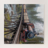 Oude Amerikaanse patriottische trein op een vakwer Legpuzzel (Horizontaal)
