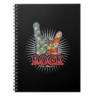 Oude Amerikaanse Rock - Bandconcertposter 70s 80s Notitieboek