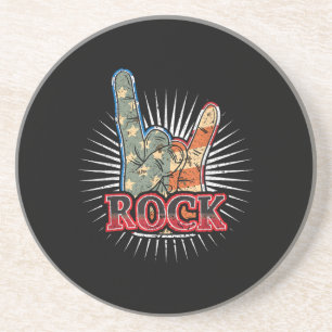 Oude Amerikaanse Rock - Bandconcertposter 70s 80s Zandsteen Onderzetter