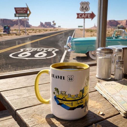 Oude Amerikaanse Route 66 Mok