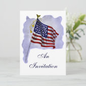 Oude Amerikaanse Vlag Aangepaste Feest Uitnodiging (Staand voorkant)