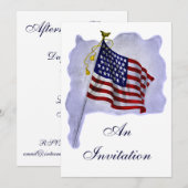 Oude Amerikaanse Vlag Aangepaste Feestuitnodiginge Kaart (Voorkant / Achterkant)