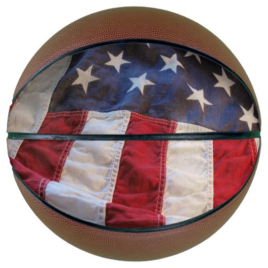 Oude Amerikaanse vlag Basketbal (Voorkant)
