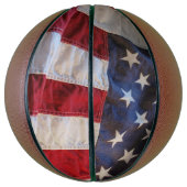 Oude Amerikaanse vlag Basketbal (Verticaal)