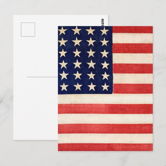  oude Amerikaanse vlag Briefkaart (Voorkant / Achterkant)