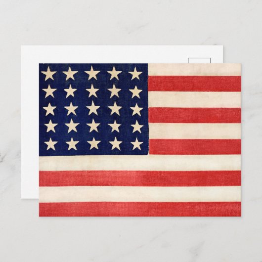  oude Amerikaanse vlag Briefkaart (Voorkant / Achterkant)