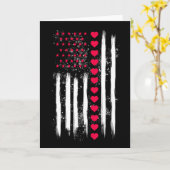 Oude Amerikaanse Vlag Hart Valentijnsdag Perfect  Kaart (Gele Bloem)