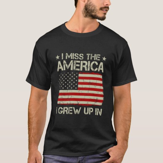 Oude Amerikaanse vlag Ik mis het Amerika waarin ik T-shirt (Voorkant)