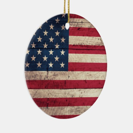 Oude Amerikaanse vlag Keramisch Ornament (Rechts)