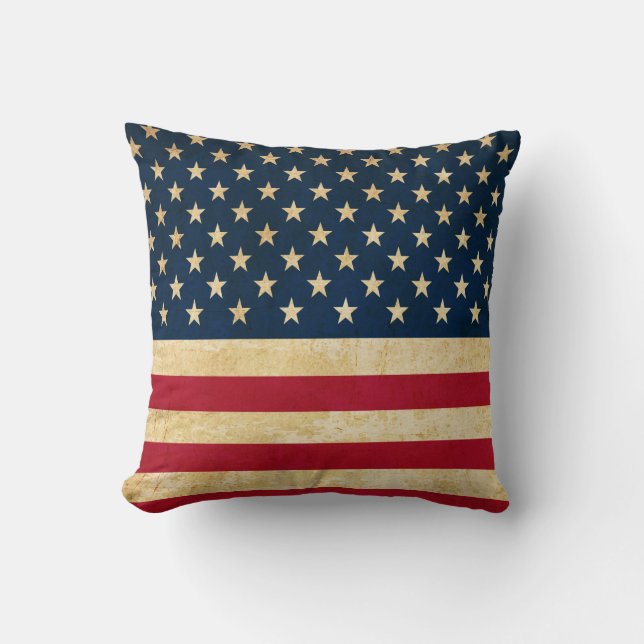 Oude Amerikaanse vlag Kussen (Voorkant)