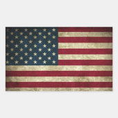 Oude Amerikaanse Vlag Print Rechthoekige Sticker (Voorkant)