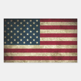 Oude Amerikaanse Vlag Print  Rechthoekige Sticker