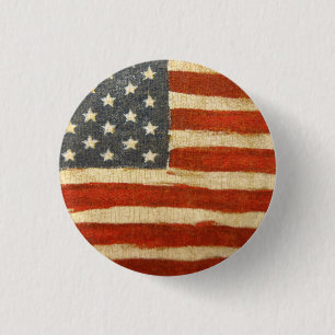 Oude Amerikaanse vlag Ronde Button 3,2 Cm