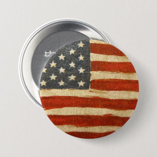 Oude Amerikaanse vlag Ronde Button 7,6 Cm (Voorkant /achterkant)