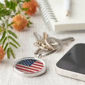 Oude Amerikaanse vlag Sleutelhanger (Zijkant)