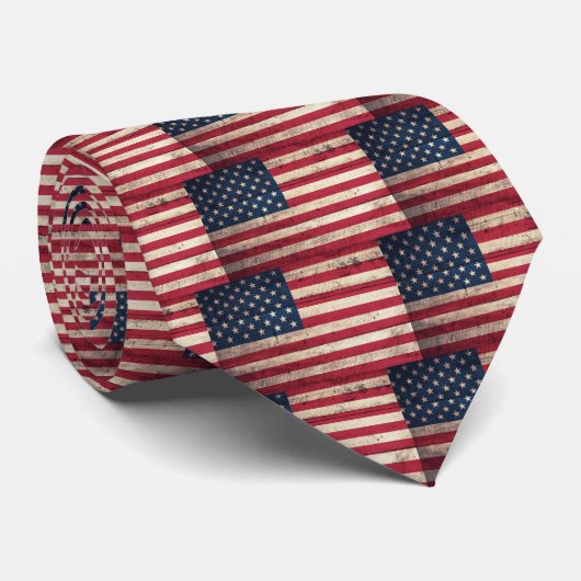 Oude Amerikaanse vlag Stropdas (Opgerold)