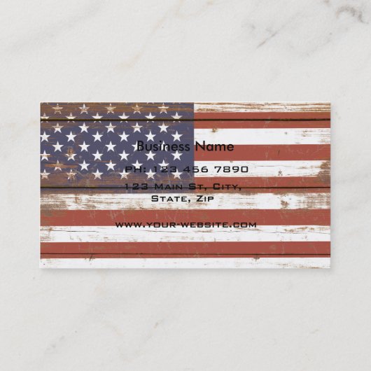 Oude Amerikaanse vlag Visitekaartje (Achterkant)