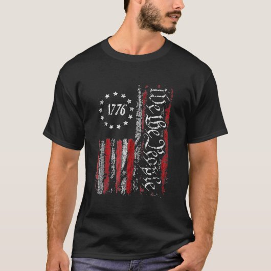  oude Amerikaanse vlagpatriotticus 1776 Wij de Pe T-shirt (Voorkant)