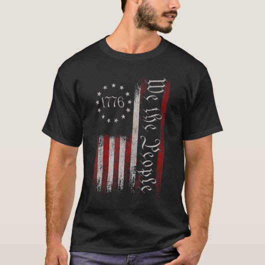  oude Amerikaanse vlagpatriotticus 1776 Wij de Pe T-shirt (Voorkant)