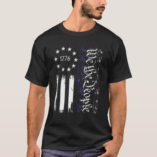  oude Amerikaanse vlagpatriotticus 1776 Wij de Pe T-shirt (Voorkant)