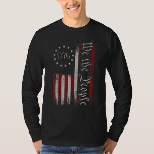  oude Amerikaanse vlagpatriotticus 1776 Wij de Pe T-shirt