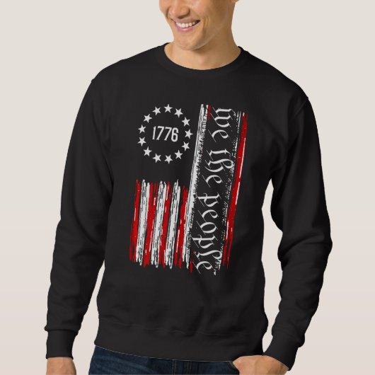  oude Amerikaanse vlagpatriotticus 1776 Wij de Pe Trui (Voorkant)