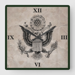 Oude Amerikaanse wapenstilstand met Fashioned Amer Vierkante Klok