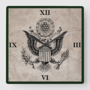 Oude Amerikaanse wapenstilstand met Fashioned Amer Vierkante Klok