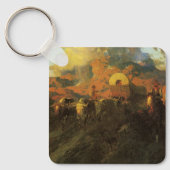 Oude Amerikaanse West, Overland Trail van Johnson Sleutelhanger (Voorkant)