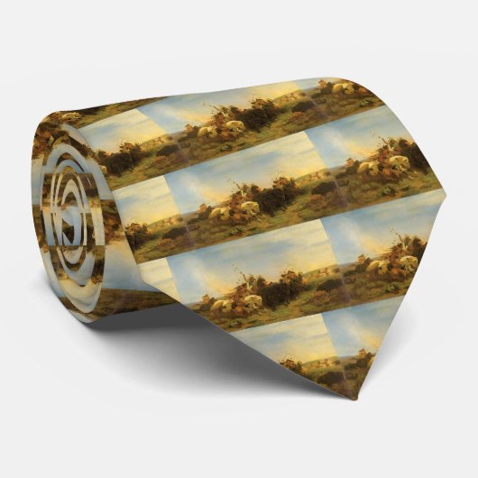 Oude Amerikaanse Westerse Kunst, Buffalo Jacht doo Stropdas (Opgerold)