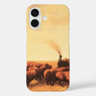 Oude Amerikaanse Westerse kunst, tegengehouden doo iPhone 16 Hoesje