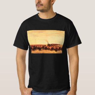 Oude Amerikaanse Westerse kunst, tegengehouden doo T-shirt