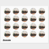 Oude Amerikaanse Westerse Trein Ronde Sticker (Vel)