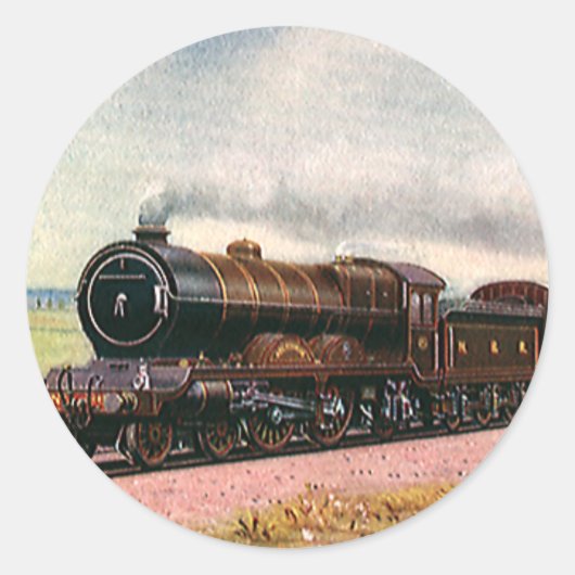 Oude Amerikaanse Westerse Trein Ronde Sticker (Voorkant)