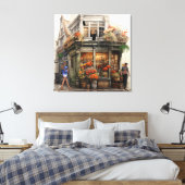 Oude Amsterdamse Bloemenwinkel Kunst Canvas Afdruk (Insitu (Slaapkamer))
