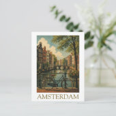 Oude Amsterdamse Grachtenfiets Retro Reizen Briefkaart (Staand voorkant)