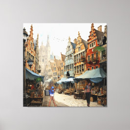 Oude Amsterdamse Kunst Canvas Afdruk
