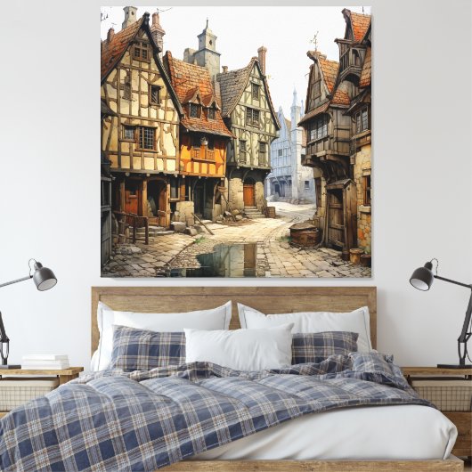  Oude Amsterdamse Kunst Canvas Afdruk (Insitu (Slaapkamer))