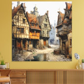 Oude Amsterdamse Kunst Canvas Afdruk (Insitu (Woonkamer))