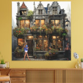 Oude Amsterdamse Kunst Canvas Afdruk (Insitu (Woonkamer))