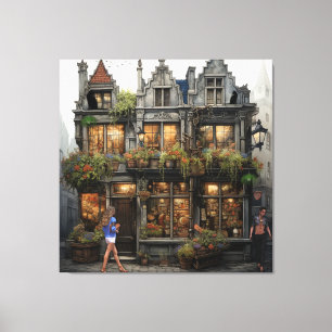 Oude Amsterdamse Kunst Canvas Afdruk