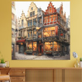 Oude Amsterdamse Kunst Canvas Afdruk (Insitu (Woonkamer))