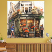 Oude Amsterdamse Kunst Canvas Afdruk (Insitu (Woonkamer))
