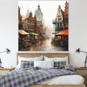 Oude Amsterdamse Kunst Canvas Afdruk (Insitu (Slaapkamer))