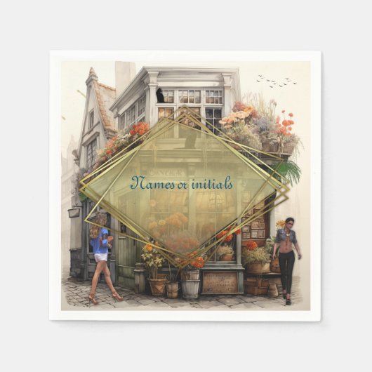  Oude Amsterdamse Kunst Servet (Voorkant)