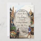 Oude Amsterdamse Markt Anton Pieck stijl Kunst Kaart (Voorkant)