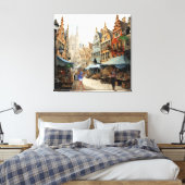 Oude Amsterdamse Marktkunst Canvas Afdruk (Insitu (Slaapkamer))