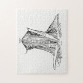 Oude anatomie-illustratiesymeren van de nek legpuzzel (Verticaal)