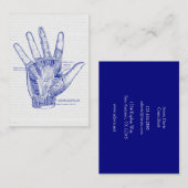 Oude anatomiehandpalm van de hand visitekaartje (Voorkant / Achterkant)