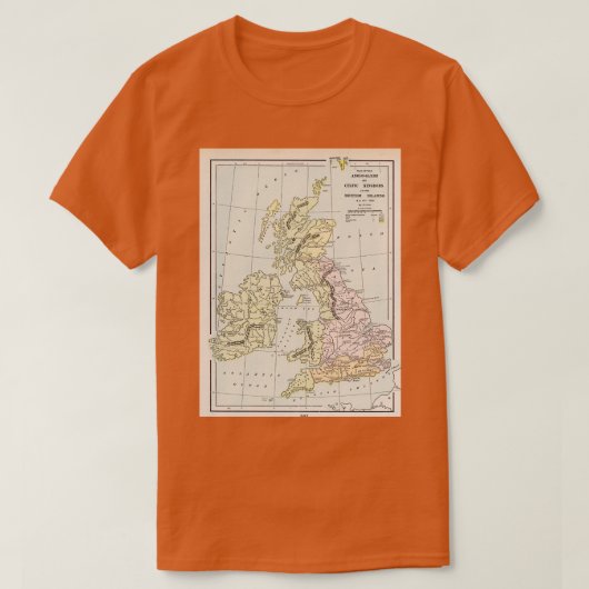 Oude Angelsaksische kaart van de Britse eilanden 1 T-shirt (Design voorkant)